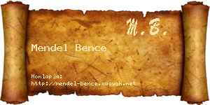 Mendel Bence névjegykártya